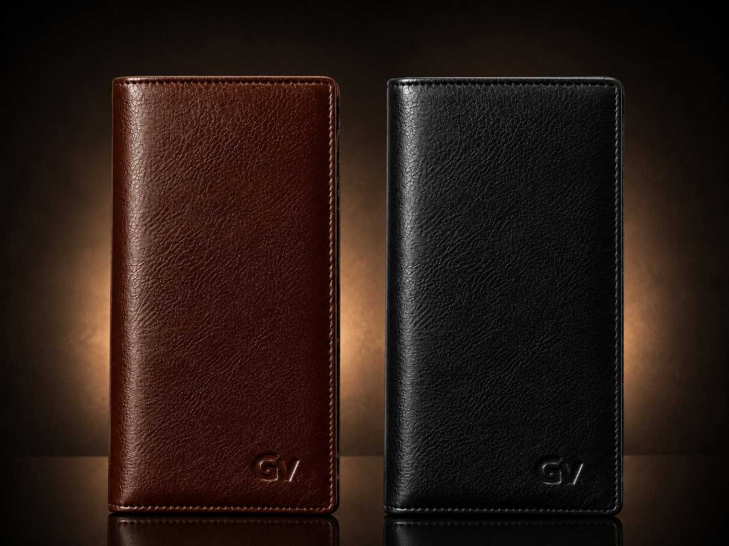 Premium,Genuine,Leather,Wallet(Black+Chocolate)