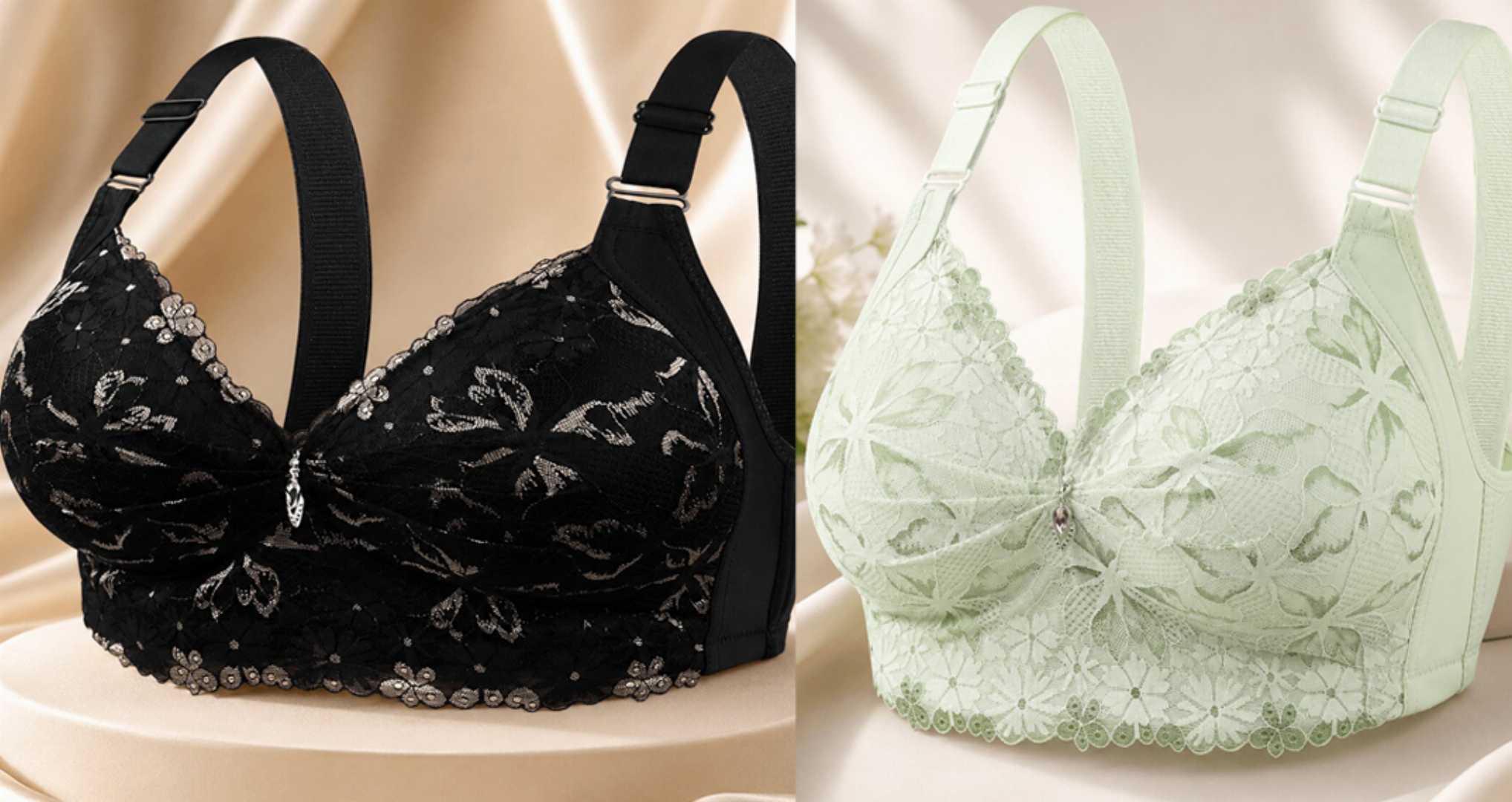 💚🖤,2,Pcs,China,Eye-Catching,Round,Shape,Bra-,Green,+,Black,Combo,🖤💚