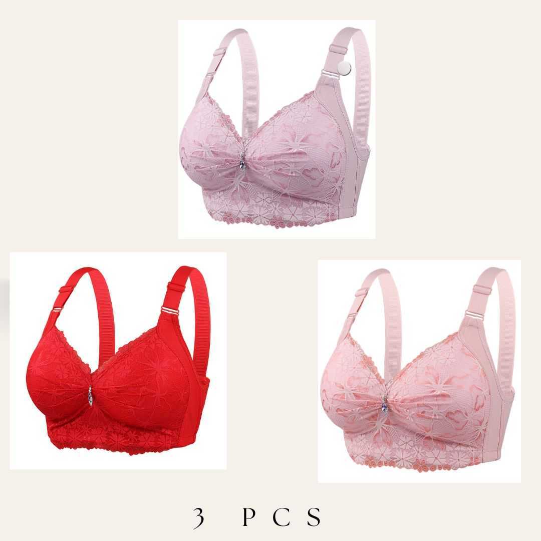 💜❤️,Pcs,China,Eye-Catching,Round,Shape,Bra,-,Onion,+,Red,+,Light,Pink,Combo💜