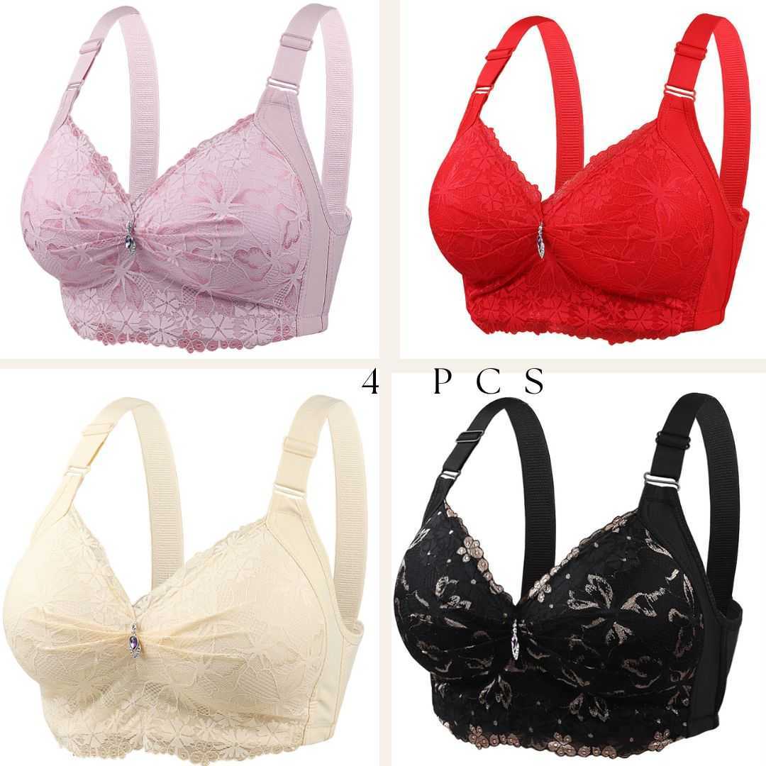💜4,Pcs,China,Eye-Catching,Round,Shape,Bra-Onion,+,Red,+,Cream,+,Black,Combo💜