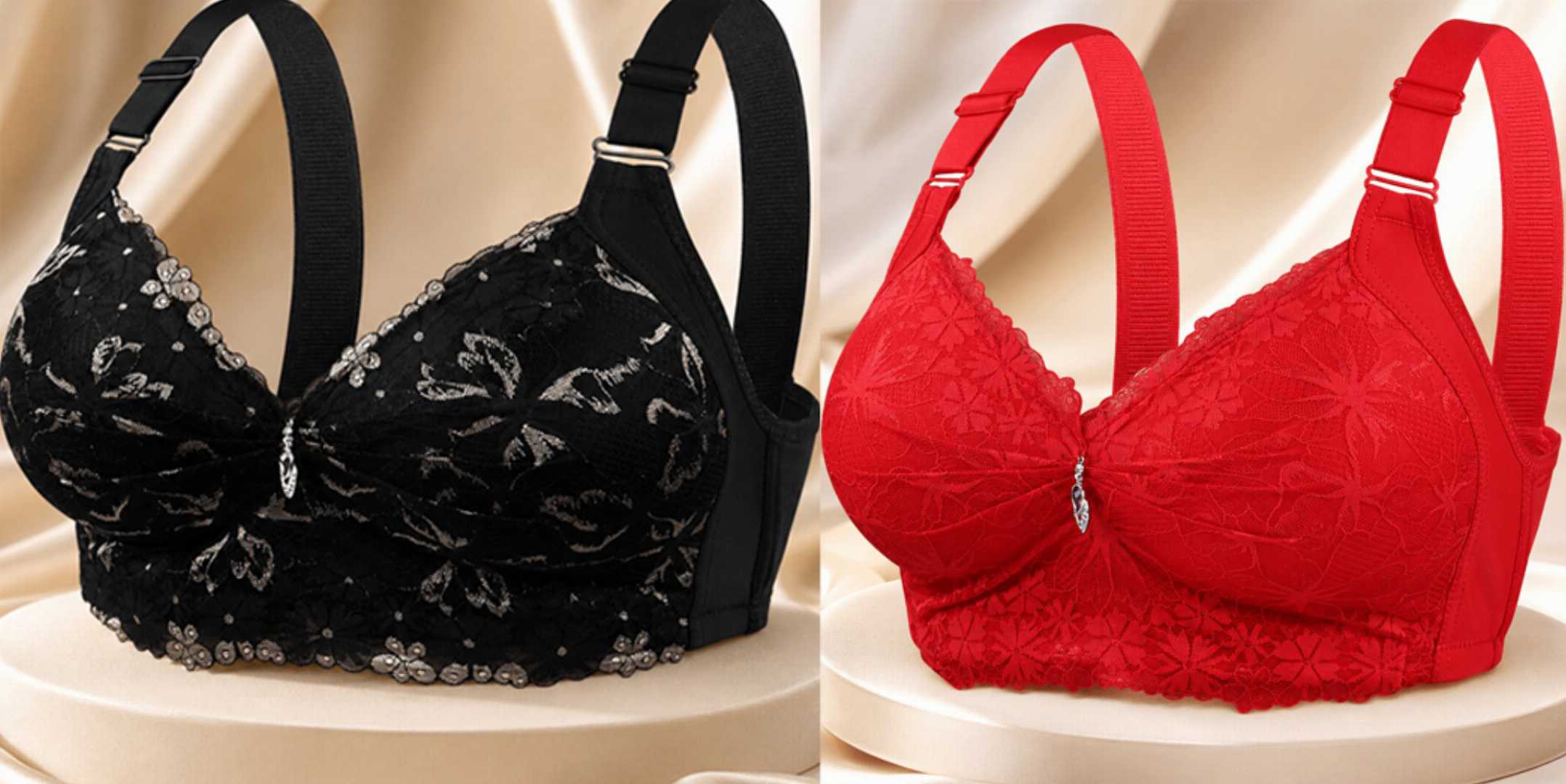 ❤️🖤,China,Eye-Catching,Round,Shape,Bra,Red,+,Black,Combo🖤❤️