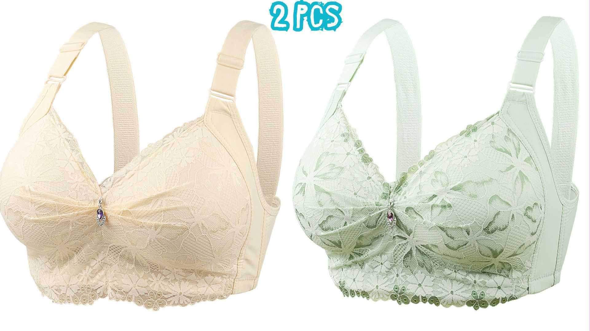 💛💚2Pce,China,Eye-Catching,Round,Shape,Bra,💚💛