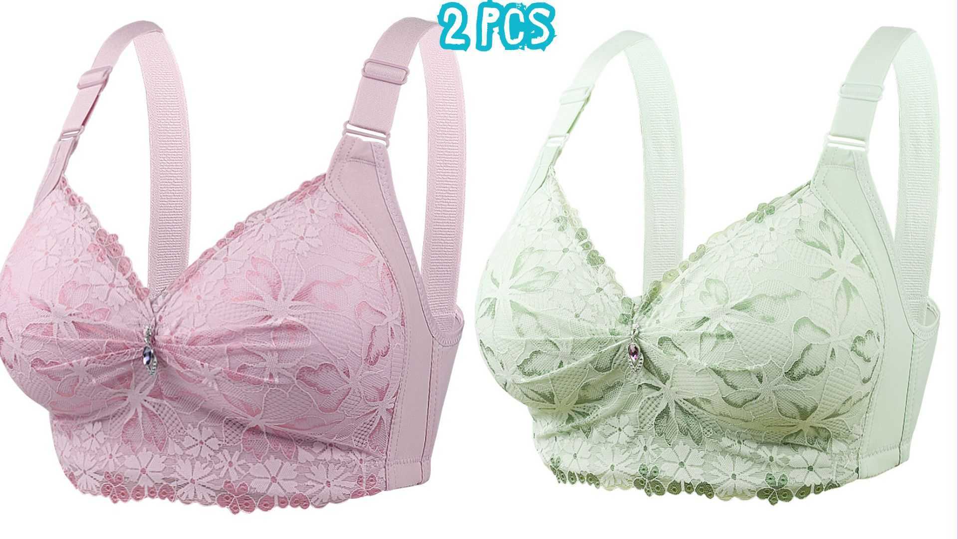 💜💚,2-Pcs,China,Eye,Catching,Round,Shape,Bra,–,Onion,&,Green💚💜