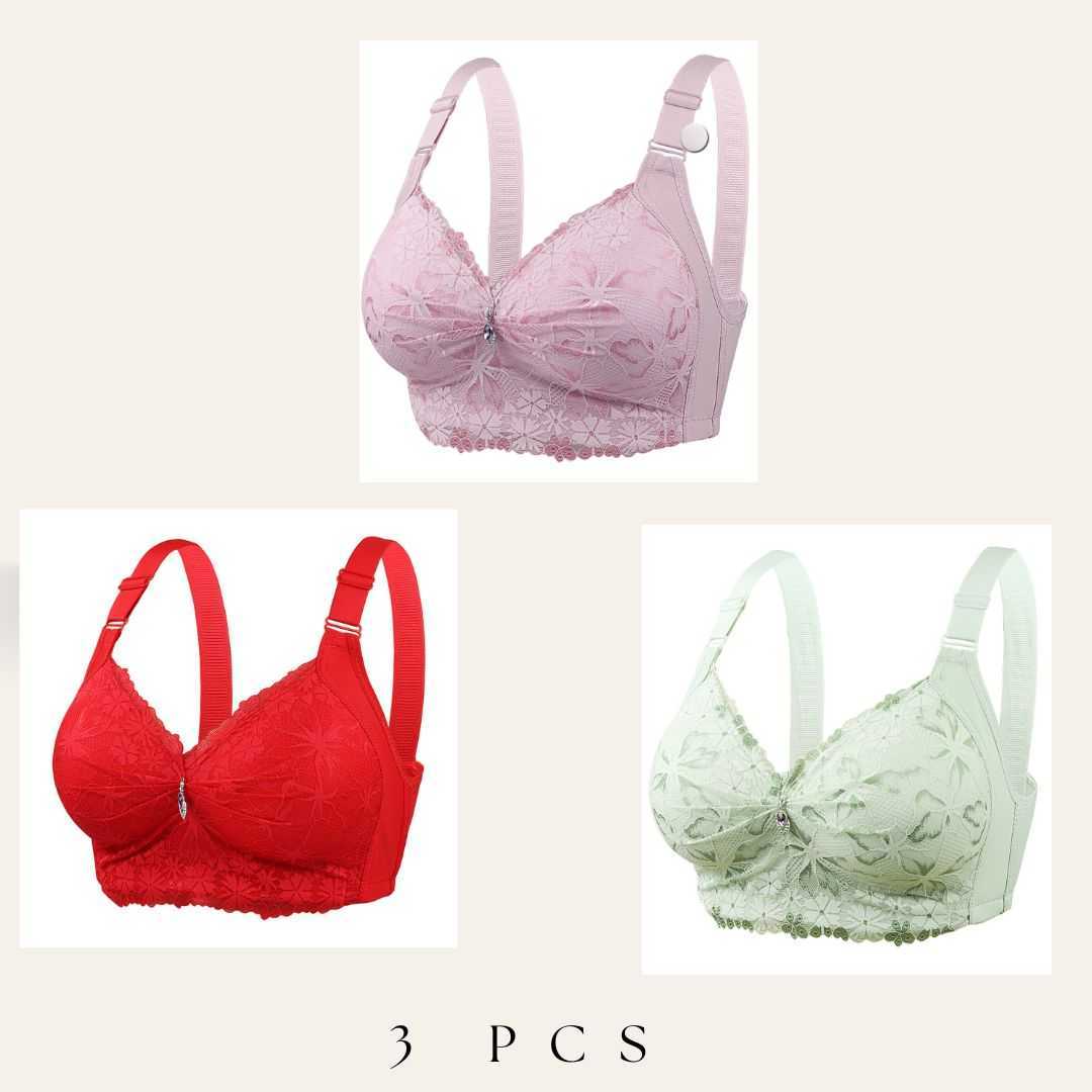 💜💚,3,Pcs,China,Eye-Catching,Round,Shape,Bra,-Onion,+,Red,+,Green,Combo💚💜