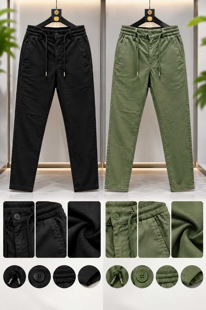 Cotton,Pant,-,Black+Premium,Olive